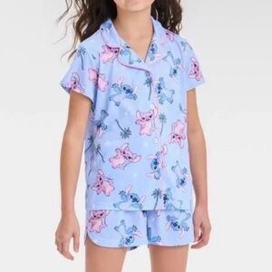 Disney Girls Lilo & Stitch Angel Coat Pajama Set Size M